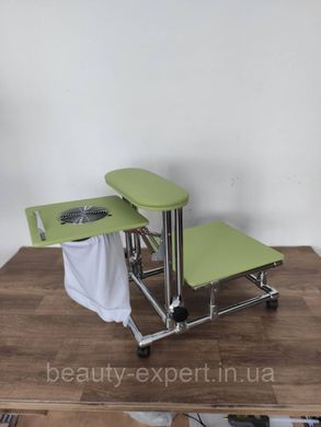 TERTIO 2в1 компактная подставка для педикюра&nbsp;с полочкой для уф лампы + педикюрная вытяжка с мешочком