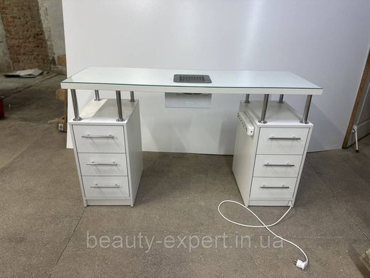 Двотумбовий манікюрний стіл з розетками СМ600-01_MR Стіл для манікюру