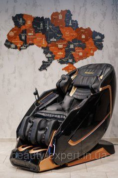 Раскладное массажное кресло Manzoku Helios Black с функцией вытягивания позвоночника
