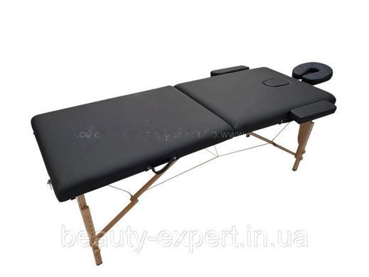 Двухсекционный Деревянный массажный складной стол Premiere black кушетка с сумкой для транспортировки
