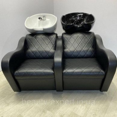 Стильна подвійна мийка для перукарень Кетрін Стронг White & Black крісло-мийки в салон краси