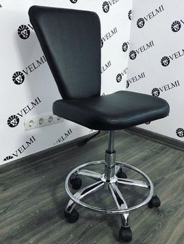 Стілець майстра зі спинкою та підставкою під ноги стільці для салонів краси майстра косметолога манікюру VM30