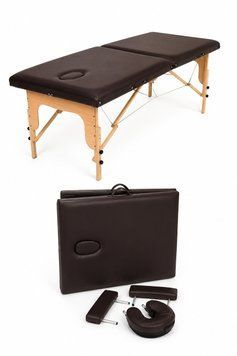 Складной массажный стол Ш-80 см Relanto (2-секции)&nbsp;Brown кушетка с подголовником