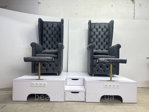 Подіум подвійний під крісла для педикюру ПОД-05 подіуми з ящиками та розетками
