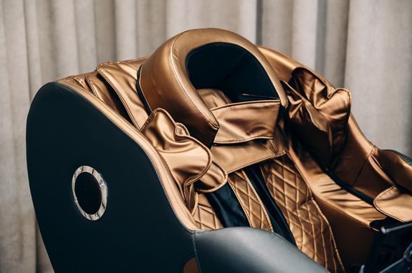 Крісло масажне з 6 масажними блоками XZERO V12+Premium Black & Gold з функцією 0 гравітації