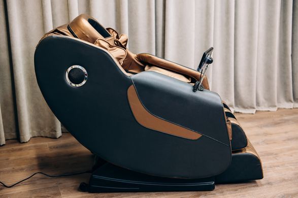 Крісло масажне з 6 масажними блоками XZERO V12+Premium Black & Gold з функцією 0 гравітації