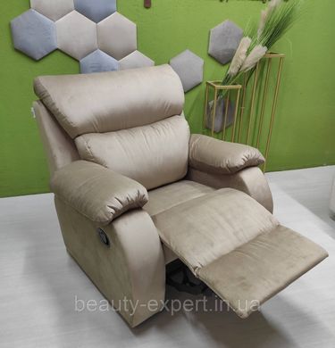 Раскладное кресло реклайнер COMFORT велюр для педикюра с механической регулировкой