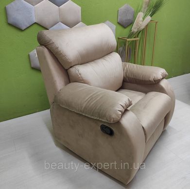 Раскладное кресло реклайнер COMFORT велюр для педикюра с механической регулировкой