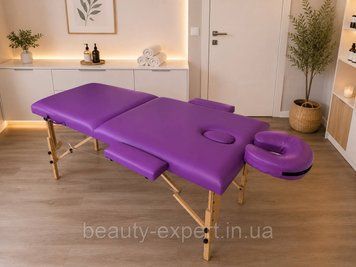 Складаний масажний стіл кушетка Ширина-80 см Relanto (2-секції) Purple