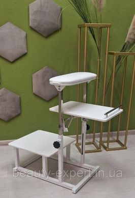 Педикюрная подставка&nbsp;Terto Hurd 2в1 White&nbsp;с регулировкой высоты и складной полочкой для вытяжки