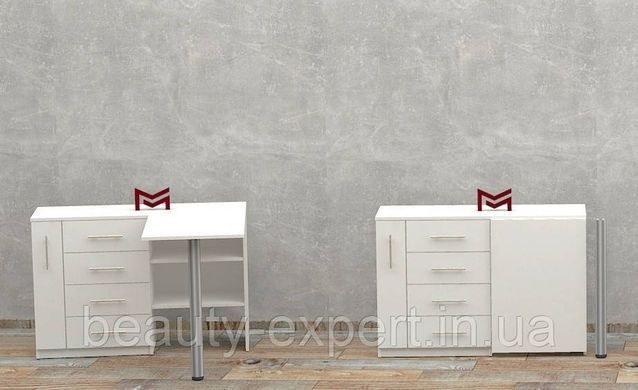 Манікюрний стіл - трансформер з комодом М135 розкладний стіл для манікюру з місткою тумбою з ящиками
