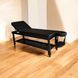 Стаціонарний масажний стіл кушетка на чорних дерев'яних ніжках KP-10 BLACK