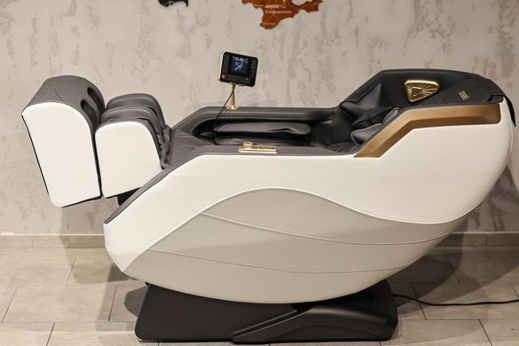 Розкладне масажне крісло ЯПОНСЬКОГО бренду Manzoku Simbol White масажні крісла: 6 масажні техніки