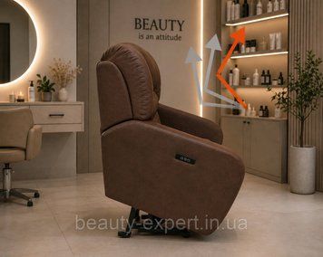 Підйомне крісло реклайнер електричний на 2 мотори Duo Liner180 розкладка 180&deg; для лешмейкера, косметолога, татуажу