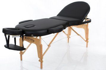 Портативный Массажный стол - кушетка складной 3-х секционный деревянный RESTPRO VIP OVAL 3 Черный