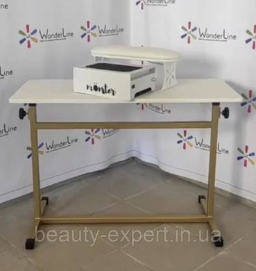 Приставний манікюрний столик із регульованою висотою стіл для майстра тату ніжки метал TATU